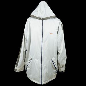 Nike White Grey Fleece lined Jacket Size XL(16-18)
